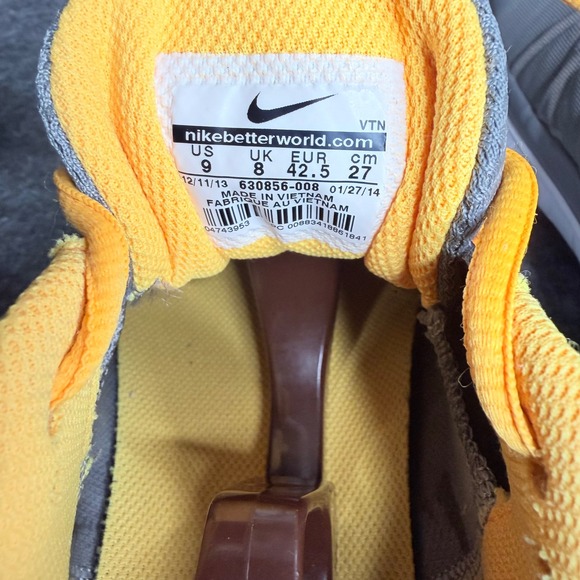 Nike Free Trainer 3.0 V2 Mens 9 Grey University Gold Running Shoes 630856-008